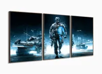 Quadros Decorativos Battlefield 120x60 em Tecido com moldura filete - Foto 2
