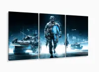 Quadros Decorativos Battlefield 120x60 em Tecido com moldura filete - Foto 5