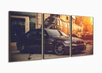 Quadros Decorativos Carros Bmw 120x60 3 peças com moldura filete - Foto 2