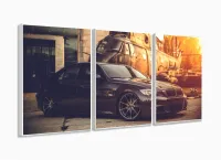 Quadros Decorativos Carros Bmw 120x60 3 peças com moldura filete - Foto 4