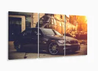 Quadros Decorativos Carros Bmw 120x60 3 peças com moldura filete - Foto 5