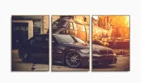 Quadros Decorativos Carros Bmw 120x60 3 peças com moldura filete - Foto 6