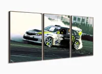 Quadros Decorativos Carros Monster 120x60 3 peças com moldura filete - Foto 2