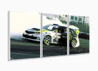 Quadros Decorativos Carros Monster 120x60 3 peças com moldura filete - Foto 4