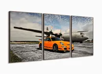 Quadros Decorativos Carros Porsche 60 x120cm em Tecido com moldura filete - Foto 2