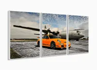 Quadros Decorativos Carros Porsche 60 x120cm em Tecido com moldura filete - Foto 4