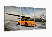 Quadros Decorativos Carros Porsche 60 x120cm em Tecido com moldura filete - Foto 5