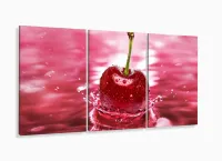 Quadros Decorativos Cozinha Cereja 120x60 3 peças com moldura filete - Foto 5