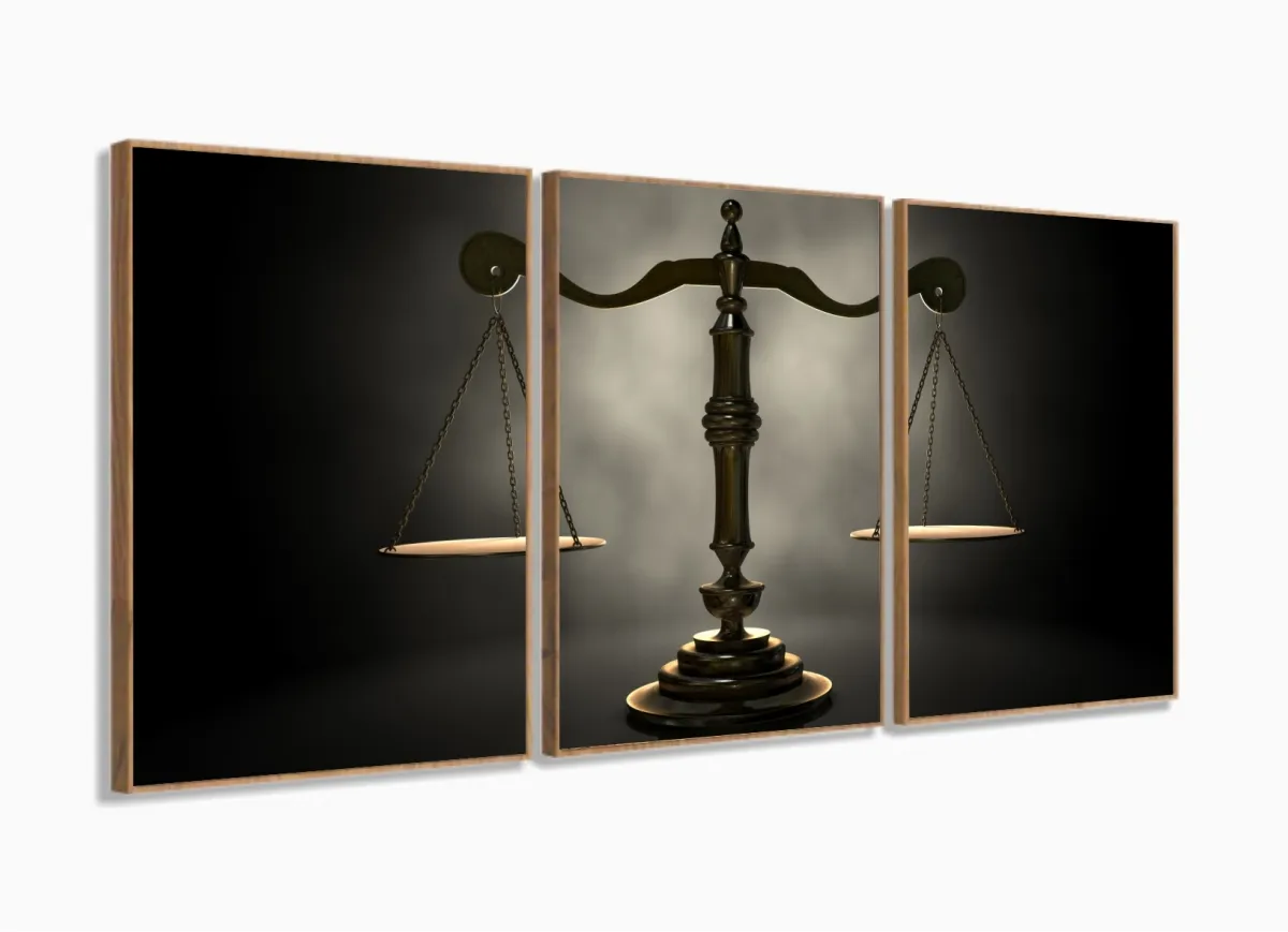 Quadros Decorativos Direito - Balança 120x60  Em Tecido com moldura filete Imagem