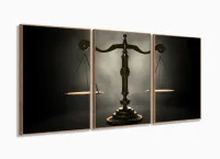 Quadros Decorativos Direito - Balança 120x60  Em Tecido com moldura filete