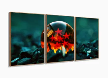 Quadros Decorativos Dragon Ball Z 120x60 3 peças com moldura filete