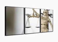Quadros Decorativos Judiciario Advocacia Escritório 120x60 3 peças com moldura filete - Foto 3