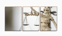 Quadros Decorativos Judiciario Advocacia Escritório 120x60 3 peças com moldura filete - Foto 6