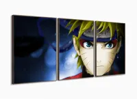 Quadros Decorativos Naruto 120x60 3 peças em Tecido com moldura filete - Foto 2