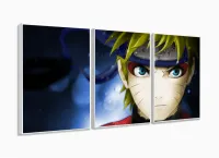 Quadros Decorativos Naruto 120x60 3 peças em Tecido com moldura filete - Foto 4