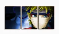 Quadros Decorativos Naruto 120x60 3 peças em Tecido com moldura filete - Foto 6