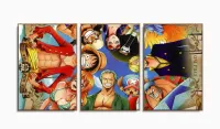 Quadros Decorativos One Piece 120x60 3 peças em Tecido Sala com moldura filete - Foto 6