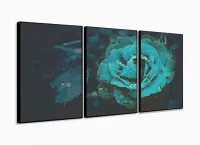 Quadros Decorativos Rosa Tiffany Botanico Sala 120x60 3 peças com moldura filete - Foto 3