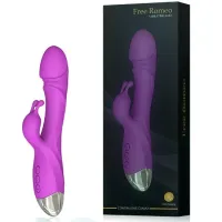 Vibrador Ponto G com Estimulador Clitoriano Formato Coelho USB - VR-038 - Foto 4