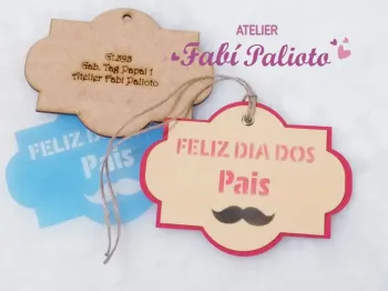 G1.393  Gabarito de Moldes em MDF  Tag Papai 1