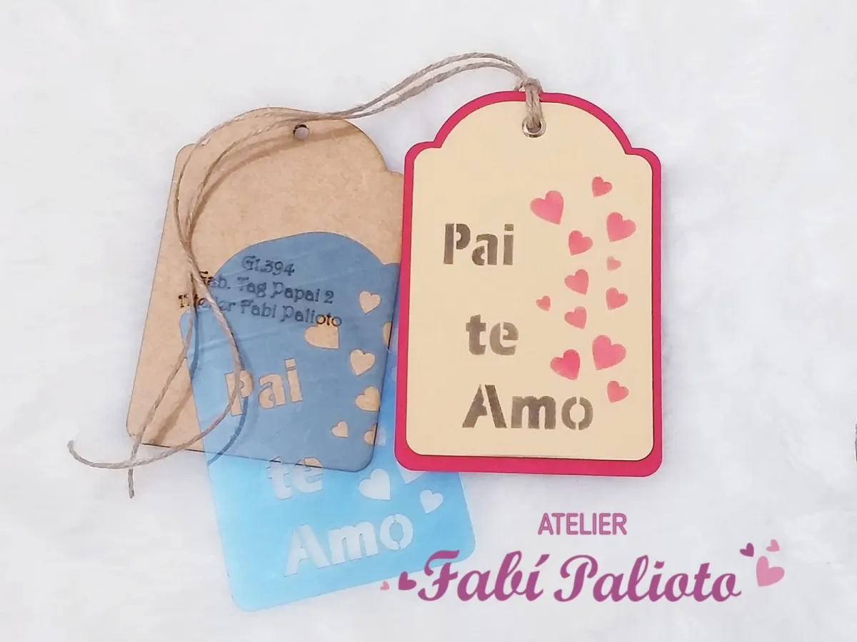 G1.394  Gabarito de Moldes em MDF  Tag Papai 2 Imagem