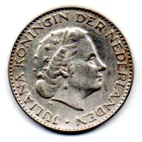 Holanda - 1957 - 1 Gulden - Prata .720 - Aprox. 6,5g - 25mm - Polida - Foto 2