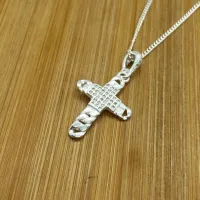 Pingente de Prata Cruz com Pedras de Zircônias - PG1712 - Foto 2