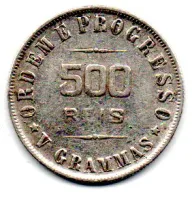 1907 - 500 Réis - Com Acento - Prata .900 - Aprox. 5g - 22mm - Moeda Brasil - Foto 2