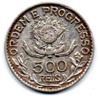 1913 - 500 Réis - Prata .900 - Aprox. 5g - 22mm - Moeda Brasil - Foto 2