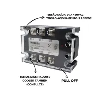 RELÉ ESTADO SÓLIDO TRIFÁSICO SSR 80A - Foto 2