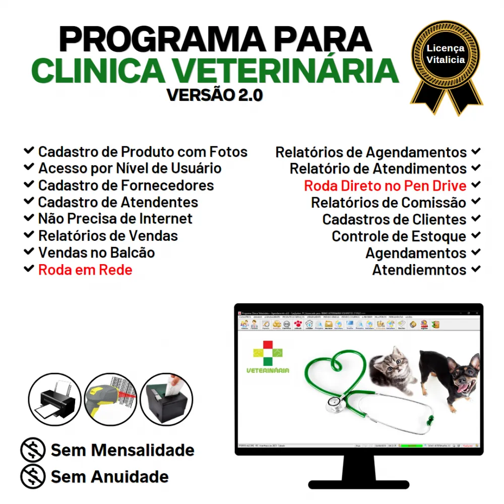 Programa para Clinica Veterinária com e Agendamento e Vendas v2.0 - FPQsystem