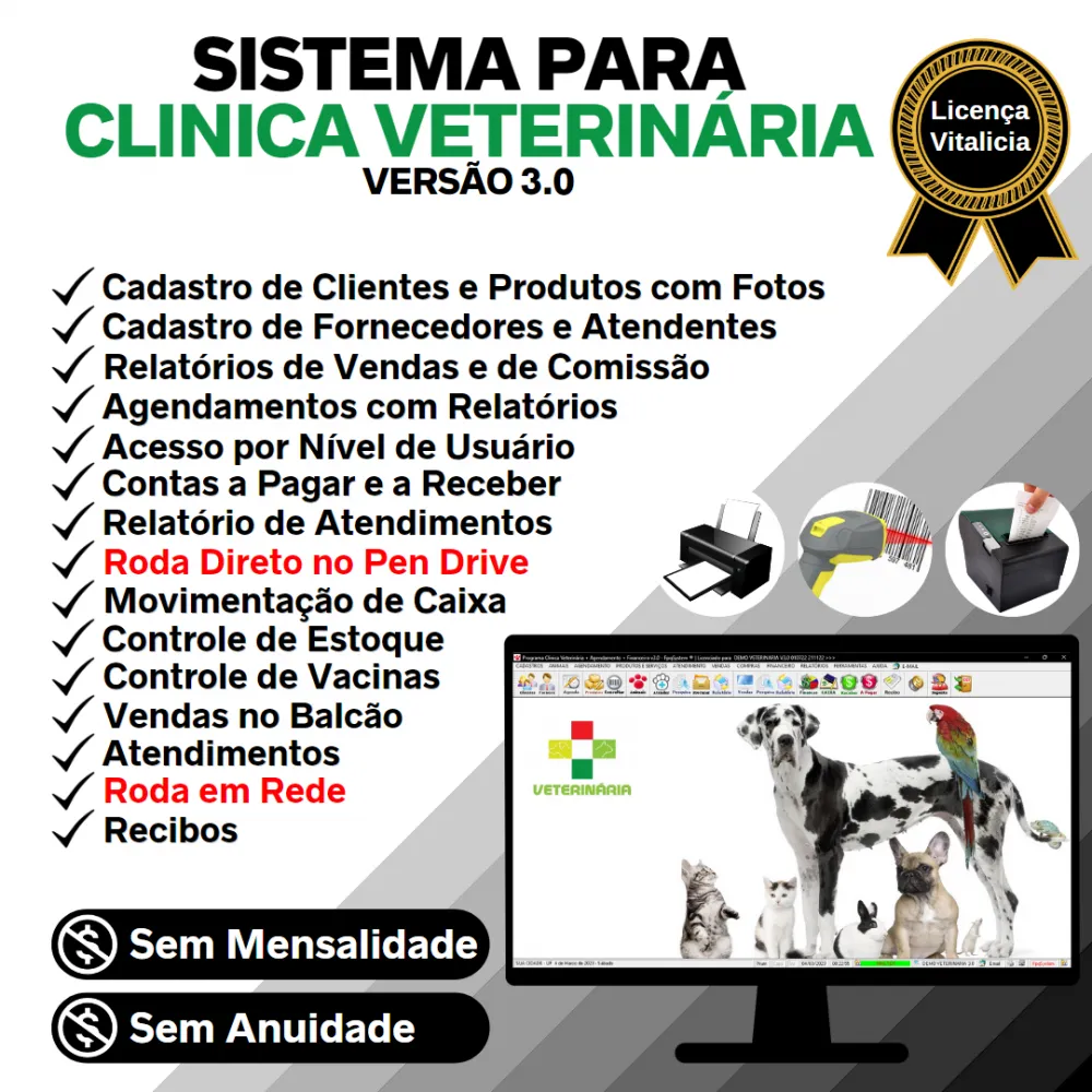 Sistema para Clinica Veterinária com Agendamento, Vendas e Financeiro v3.0 - FPQsystem