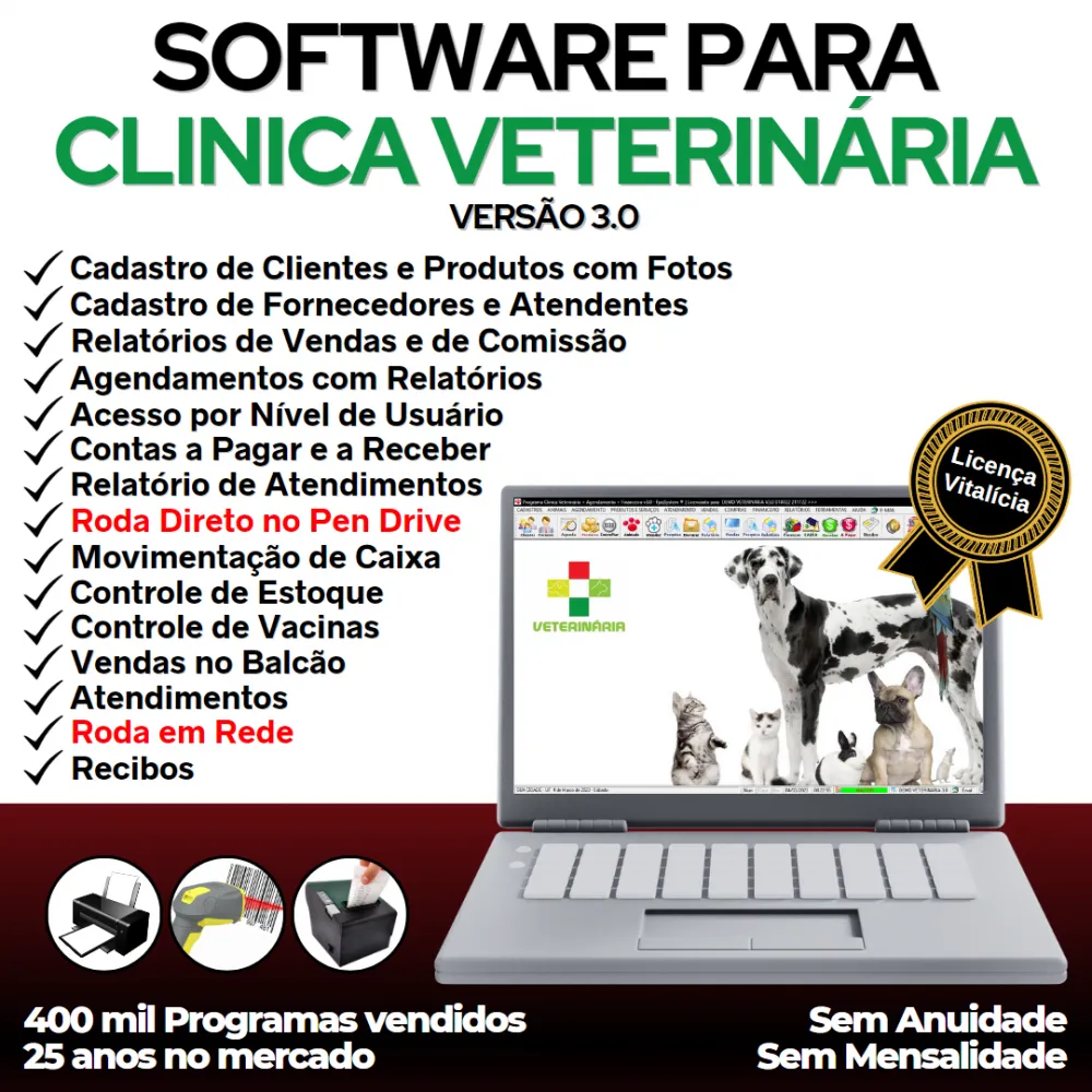 Software para Clinica Veterinária com Agendamento, Vendas e Financeiro v3.0 - FPQsystem