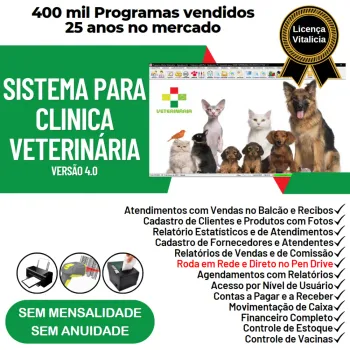 Sistema para Clinica Veterinária com Agendamento, Vendas e Financeiro v4.0 Plus - FPQsystem