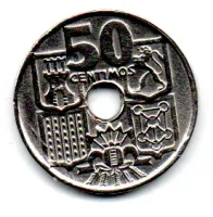 Espanha - 1949 - 50 Centimos - Polida - Foto 2