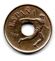 Espanha - 1990 - 25 Pesetas - Comemorativa Olimpíadas de 1992 - Polida - Foto 2