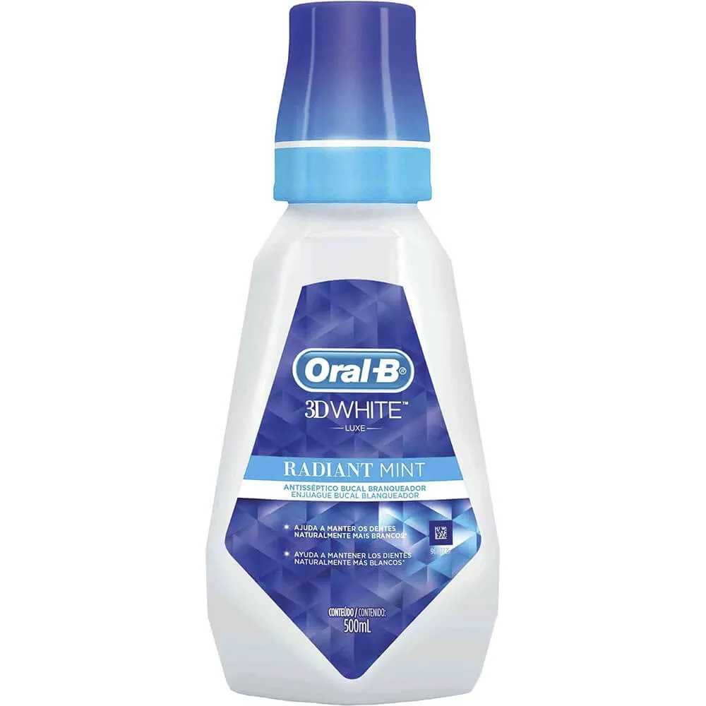 Antisséptico Bucal Branqueador Oral-B 3D White Luxe Radiant Mint - 500ml Imagem
