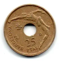 Espanha - 1990 - 25 Pesetas - Comemorativa - Olimpíadas Barcelona 1992 - Foto 2
