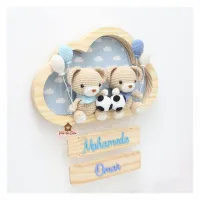 Ursinhos Gêmeos - 4 balões - Futebol - Nuvem G - Porta Maternidade - Foto 4