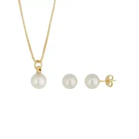 Conjunto de brincos e colar com pingente   bcf543