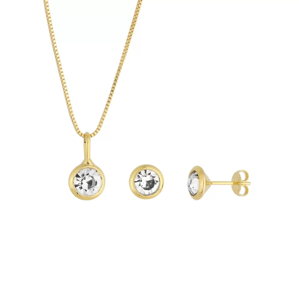 Conjunto de brincos e colar com pingente      BCF542