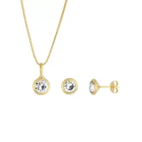 Conjunto de brincos e colar com pingente      BCF542