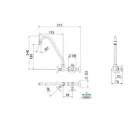 Torneira Docol Pertutti de Parede c/ Saída 1/4