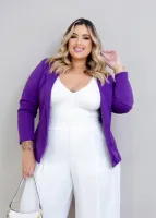 Blazer Plus Size  Lady Griffe Roxo