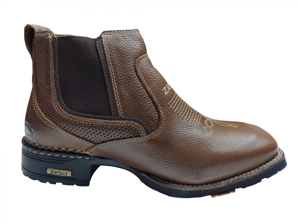 Ref: 057110 - Botina Zebu Texana Cano Curto - Cor Whisky