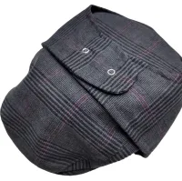 Ref: 1100 - Boné Com Orelha Xadrez Príncipe de Gales Grafite