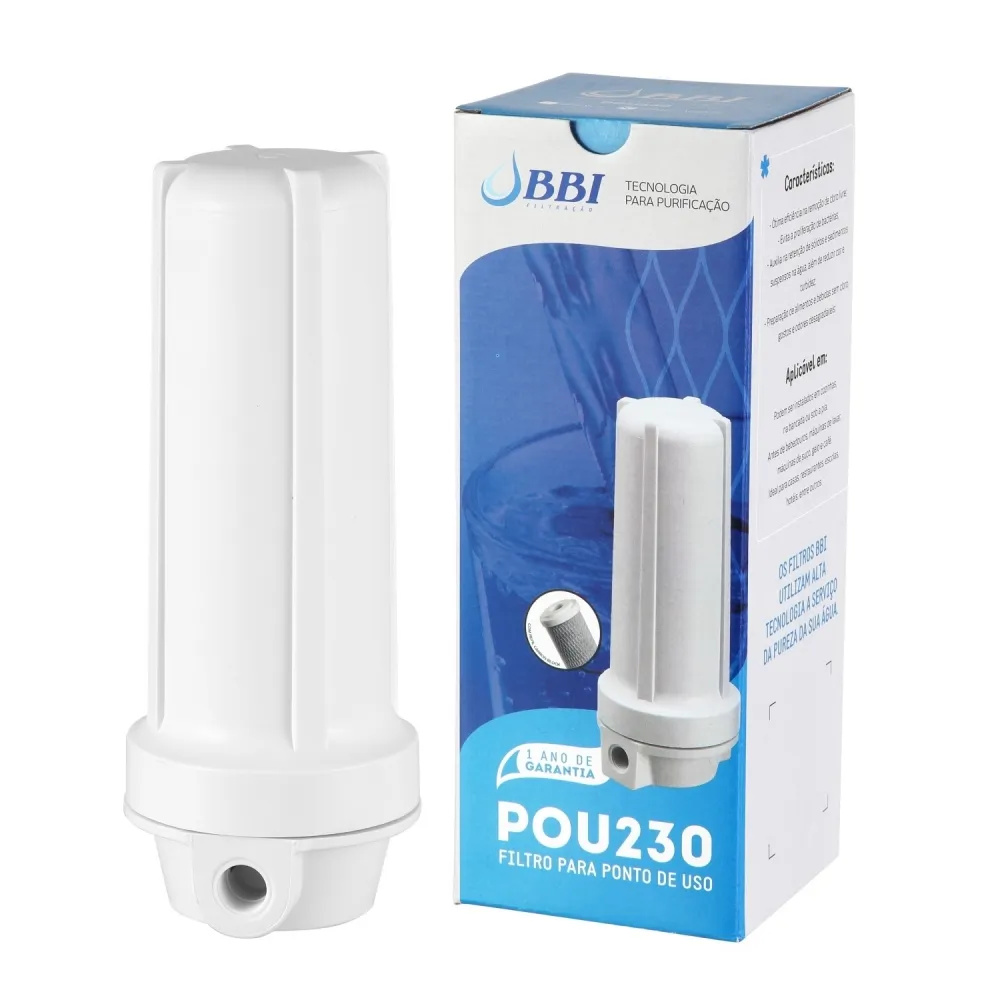 Filtro para Ponto de Uso Branco Com Carvão Ativado - 9"3/4