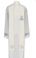 Estola Com Bordado Mariano 5 Cores Litúrgicas