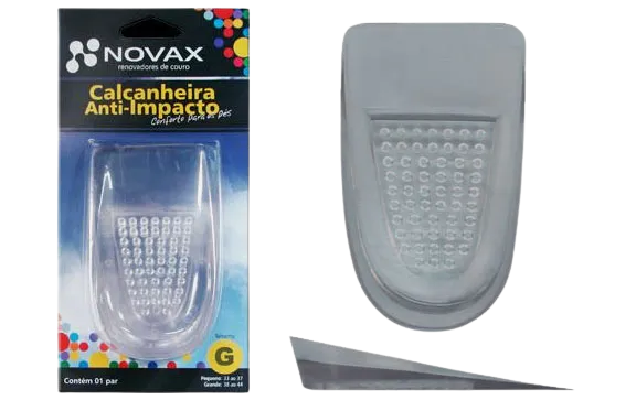 Calcanheira Anti-Impacto em Gel Novax - Alívio para Esporão e Dores no Calcanhar