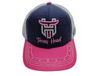 Ref: TH30 - Boné Texas Head Feminino - Cor Azul Marinho Aba Rosa